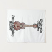 Playing guitar because adulting is hard. vintage タペストリー (正面(横))