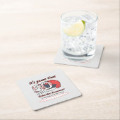 Playing His 50th Inning Baseball Birthday Party スクエアペーパーコースター (インサイチュ)