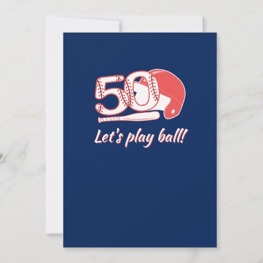 Playing His 50th Inning Baseball Birthday Party 招待状 (裏面)