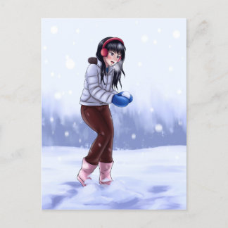 Playing in the Snow シーズンポストカード