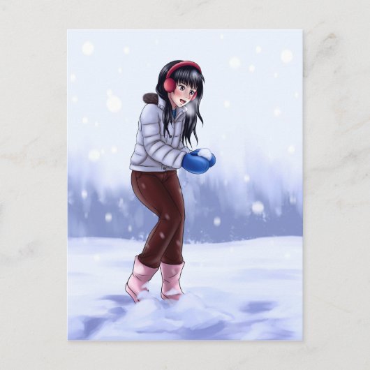 Playing in the Snow シーズンポストカード (正面)