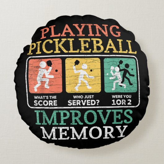 Playing Pickleball Improves Memory ラウンドクッション (正面)