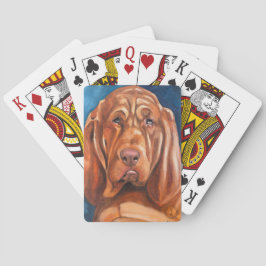 Playing poker cards with bloodhound トランプ