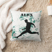 Playing soccer graphic black クッション (ブランケット)