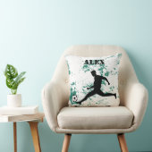 Playing soccer graphic black クッション (椅子)