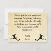 Playing soccer graphic black サンキューカード (裏面)