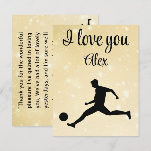 Playing soccer graphic black サンキューカード (正面/裏面)