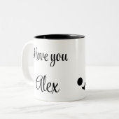 Playing soccer graphic black ツートーンマグカップ (正面左)