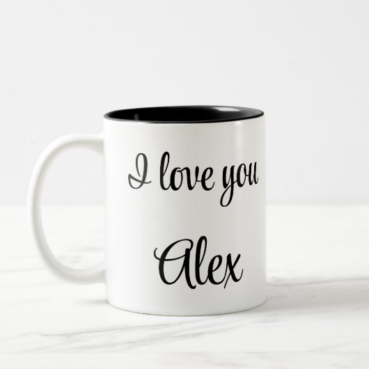 Playing soccer graphic black ツートーンマグカップ (左)