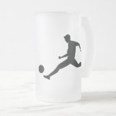 Playing soccer graphic black フロストグラスビールジョッキ (正面右)