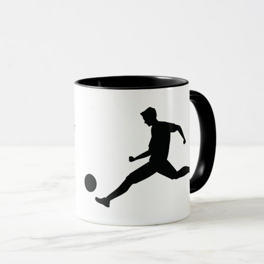 Playing soccer graphic black マグカップ (正面右)