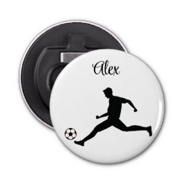 Playing soccer graphic black 栓抜き