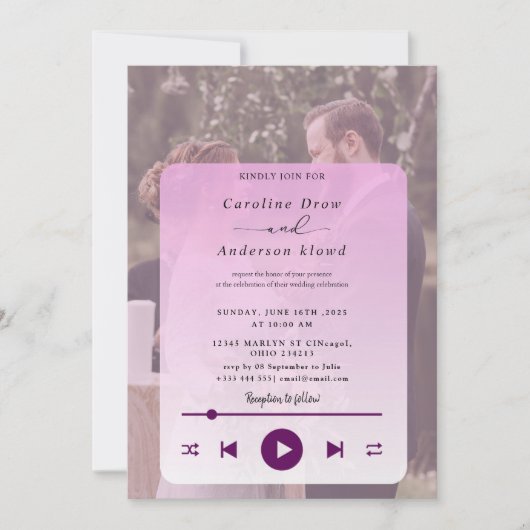 Playlist wedding Invitation (正面)