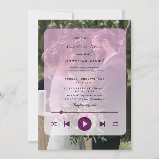 Playlist wedding Invitation (正面)