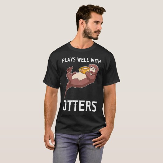 plays well with otters otter tシャツ (正面フル)