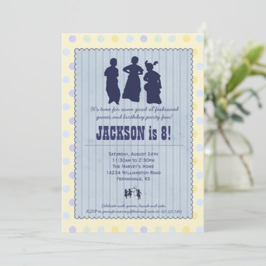 Playtimeのおもしろいのヴィンテージのパーティの招待状-ポテト袋 招待状 (スタンド正面)