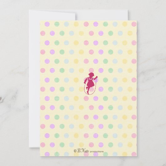 Playtimeのおもしろいのヴィンテージのパーティの招待状-女の子 招待状 (裏面)