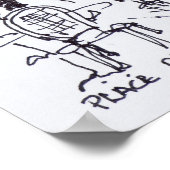 Plazaでの食事 | Aix en Provence，フランス ポスター (角)