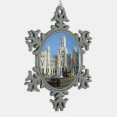 Plaza de Cibeles、マドリード スノーフレークピューターオーナメント (左)