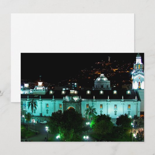 Plaza de la Independency，キト，エクアドルのカード (正面/裏面)