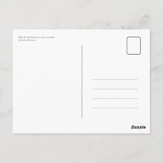 Plaza de San Francisco, Quito, Ecuador ポストカード (裏面)