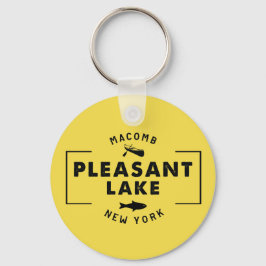 Pleasant Lake 2.25インチベーシックボタンキーチェーン キーホルダー