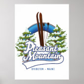 Pleasant Mountain Ski Bridgtonロゴ。 ポスター (正面)