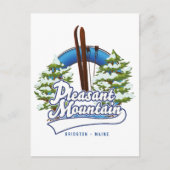 Pleasant Mountain Ski Bridgtonロゴ。 ポストカード (正面)