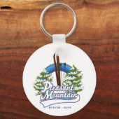 Pleasant Mountain Ski Bridgton ロゴ キーホルダー (正面)