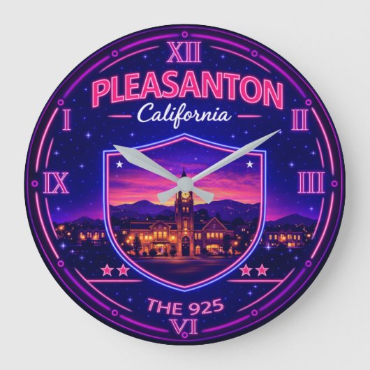 Pleasanton California ラージ壁時計 (正面)