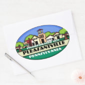 Pleasantville Pennsylvania小さな町のステッカー 楕円形シール (封筒)