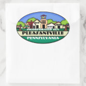 Pleasantville Pennsylvania小さな町のステッカー 楕円形シール (バッグ)