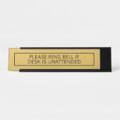 Pleaseリングや輪ベルもしデスクは無人金ゴールドブラック デスクネームプレート (正面)