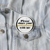 please共有代名詞白黒クラスレタリング 缶バッジ (インサイチュ)