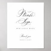 Please署名ゲストブック披露宴テーブルポスター ポスター (正面)