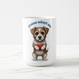 Please Adopt Me – Cute Rescue Dog Illustration wit コーヒーマグカップ