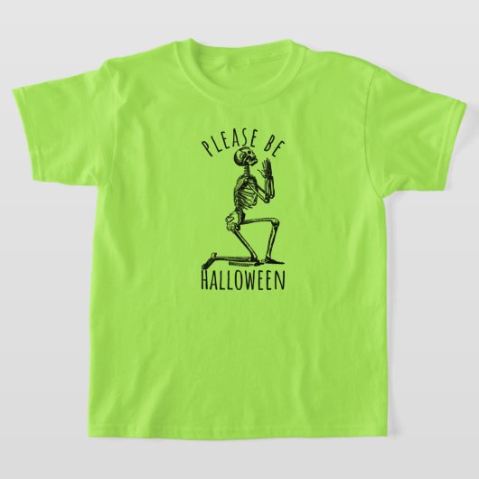 Please Be Halloween Spooky Season Creepy Skeleton Tシャツ (レイダウン)