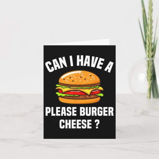 Please Burger Cheese Hamburger Cheese Bbq おもしろい Sa カード (正面)