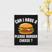 Please Burger Cheese Hamburger Cheese Bbq おもしろい Sa カード (黄色い花)