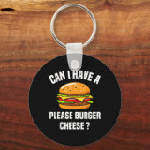 Please Burger Cheese Hamburger Cheese Bbq おもしろい Sa キーホルダー (正面)
