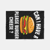 Please Burger Cheese Hamburger Cheese Bbq おもしろい Sa フリースブランケット (正面(横))