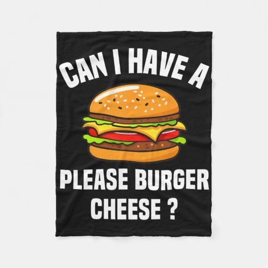Please Burger Cheese Hamburger Cheese Bbq おもしろい Sa フリースブランケット (正面)