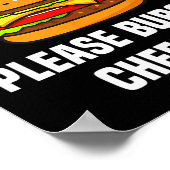 Please Burger Cheese Hamburger Cheese Bbq おもしろい Sa ポスター (角)