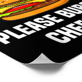 Please Burger Cheese Hamburger Cheese Bbq おもしろい Sa ポスター (角)