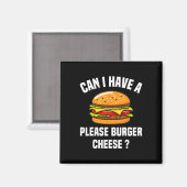 Please Burger Cheese Hamburger Cheese Bbq おもしろい Sa マグネット (正面/裏面)