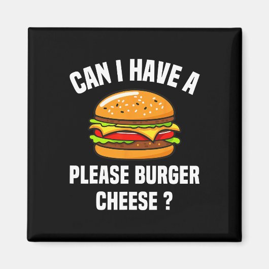 Please Burger Cheese Hamburger Cheese Bbq おもしろい Sa マグネット (正面)
