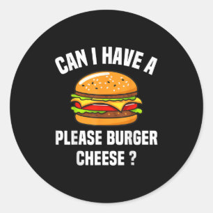 Please Burger Cheese Hamburger Cheese Bbq おもしろい Sa ラウンドシール