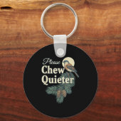 Please Chew Quieter Christmas Funny Novelty  キーホルダー (正面)