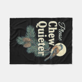 Please Chew Quieter Christmas Funny Novelty  フリースブランケット (正面(横))