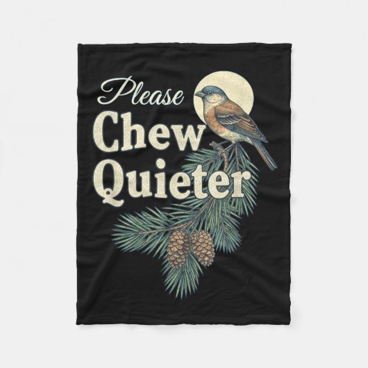 Please Chew Quieter Christmas Funny Novelty  フリースブランケット (正面)